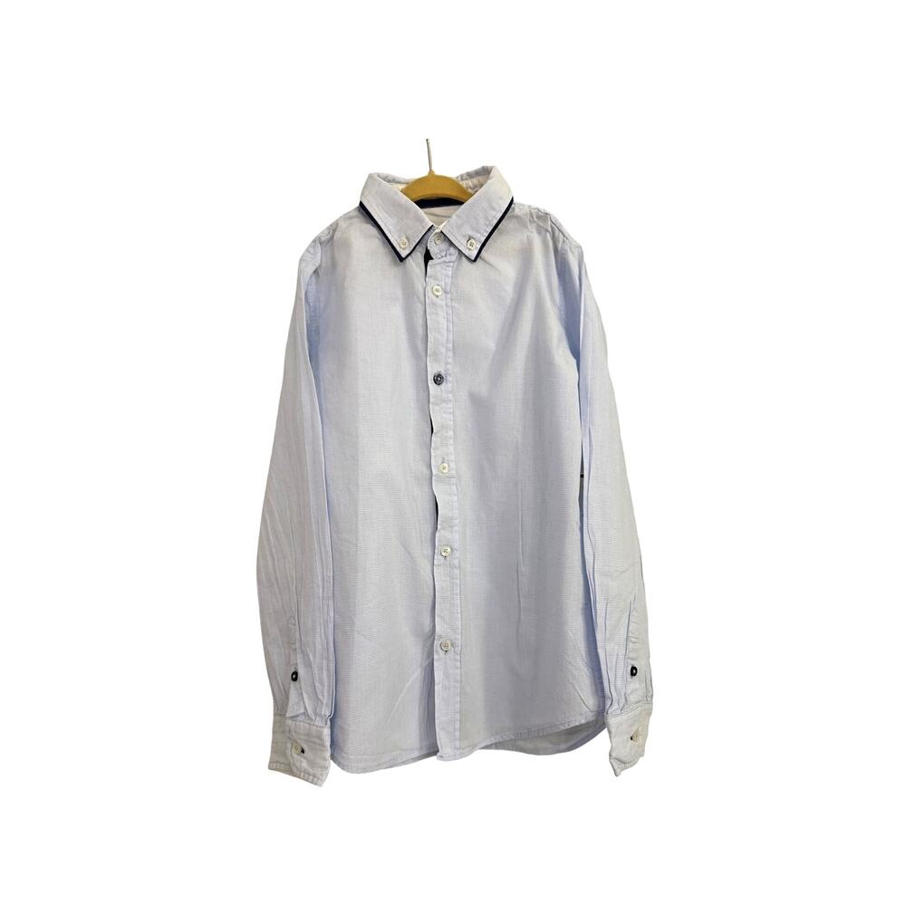 ZARA Blue Button Down Casual Dress Shirt Size Youth 9/10